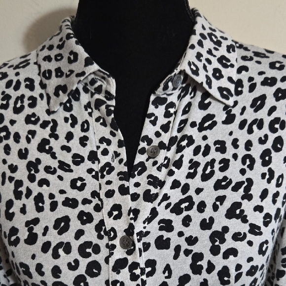 A14 Black and White Long Sleeve Sheath Dress Size 2 Button Front Closure Knit - Picture 2 of 11